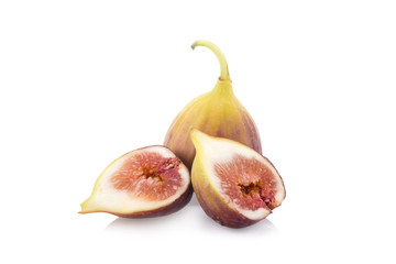Ripe figs on a white background