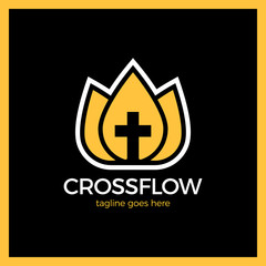 Flower Cross Logo - Church