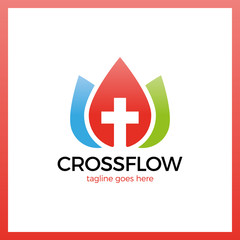 Obraz premium Flower Cross Logo - Church