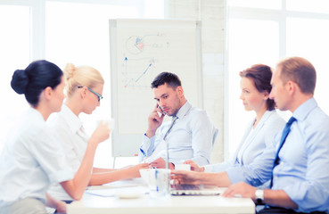 Fototapeta premium stressed male boss on business meeting