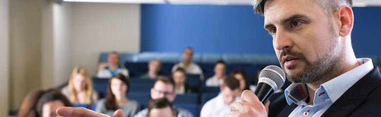 University classes in auditorium