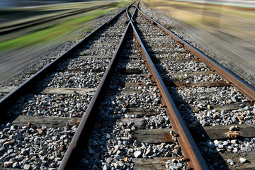 The railway junction  and speed motion background