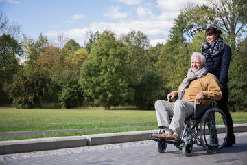 Senior spending leisure time outdoors