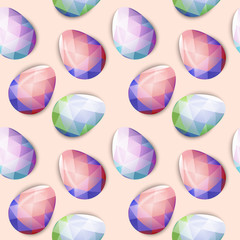 Colorful Easter eggs wallpaper. Polygonal vector design, low pol