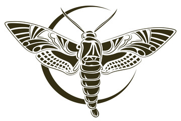 Stock illustration. Butterflies tattoo