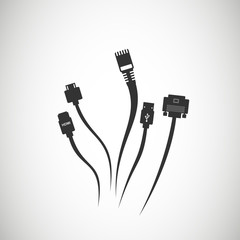 Plug Wire Cable Computer abstract wire background  vector illust