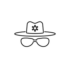 security set sheriff line icon