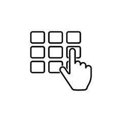 security set push passcode line icon
