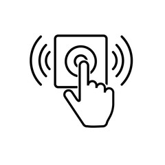 security set push button line icon