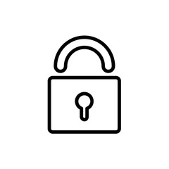 security set lock close line icon