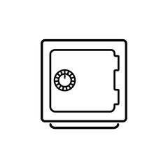 security set front safe line icon