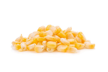 yellow corn seed on a white background