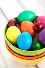 Colorful painted Easter eggs