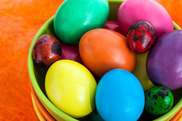 Colorful painted Easter eggs