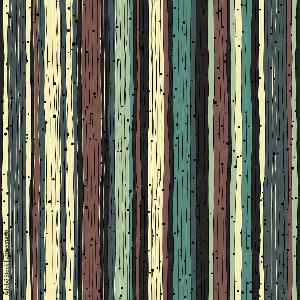 Aufkleber Abstract retro pattern. Seamless hand-drawn lines and dots vecto