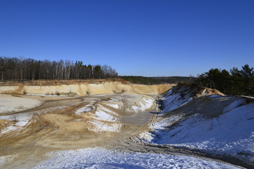 Добыча кварцевого песка, Россия, город Лыткарино