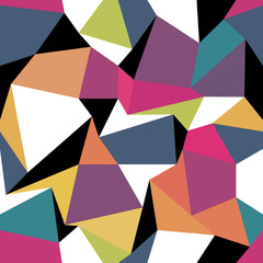 Obrazy na Szkle  Kolorowe trójkąty abstrakcyjne. Bezszwowy abstrakcyjny wzór geometryczny