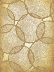 Aged Background with Tree Rings Pattern