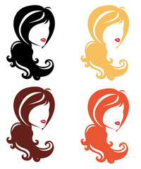 Vector icon set. Hair and face beauty.