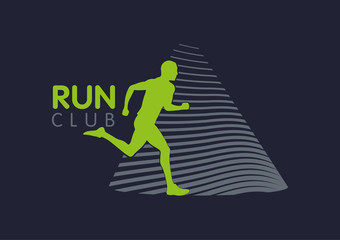 Logo Templates translucent silhouettes of people Running