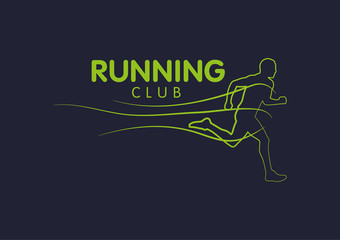 Logo Templates translucent silhouettes of people Running