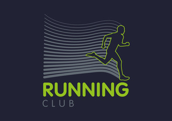 Logo Templates translucent silhouettes of people Running