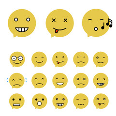 Emoticons Collection. Set of Emoji. Flat style. Different Emotic