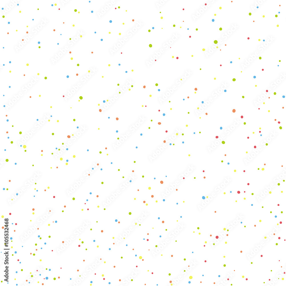 Poster Seamless chaotic colorful dots pattern. Abstract vector pattern