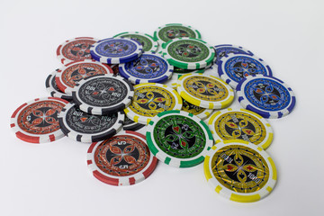 Pokerchips Haufen