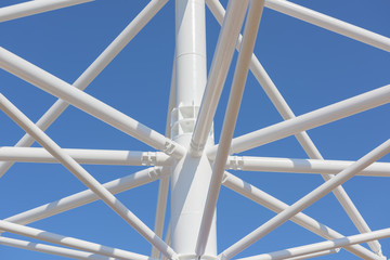 Steel structure at connection joint.