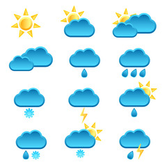 weather icon with sun and cloud illustration