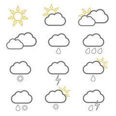 Fototapeta premium weather icon with sun illustration