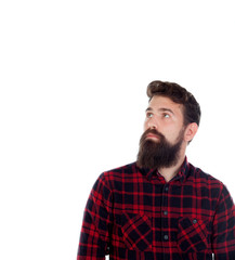 Fototapeta premium Pensive handsome with long beard