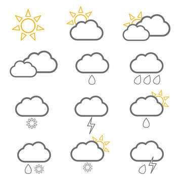 weather icon with sun illustration