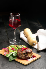 Grilled Steak Meat on the wooden surface