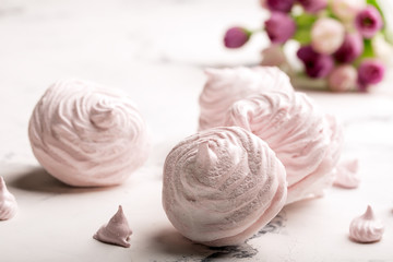 Delicious meringue on the light table