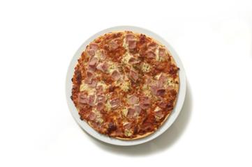 pizza on white background
