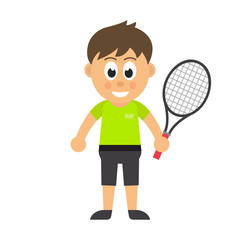 Obraz na płótnie Canvas sport man and tennis racket