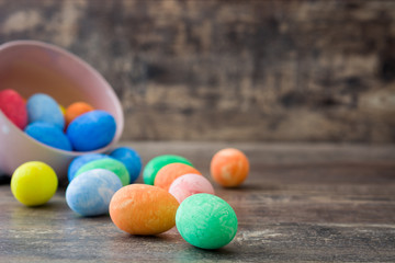 Easter eggs in a vintage bowl
