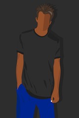 male t shirt, realistically painted T