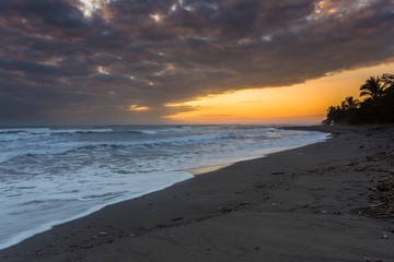 Sunrise of the caribean beach,landscape,Costa rica