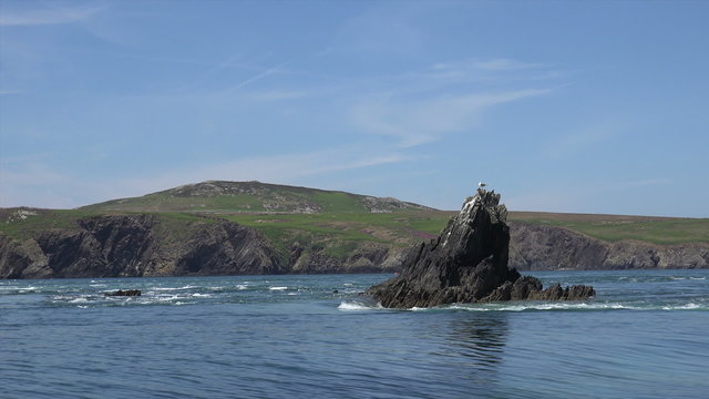 Flowing Tide At Ramsey Sound, Ramsey Island, Tenby, Wales