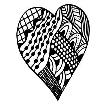 heart in zentangle style