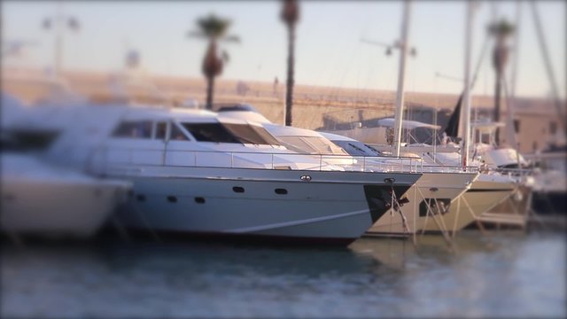 Luxurious Yachts and Sailboats, Docked In the Marina of Menton, French Riviera
