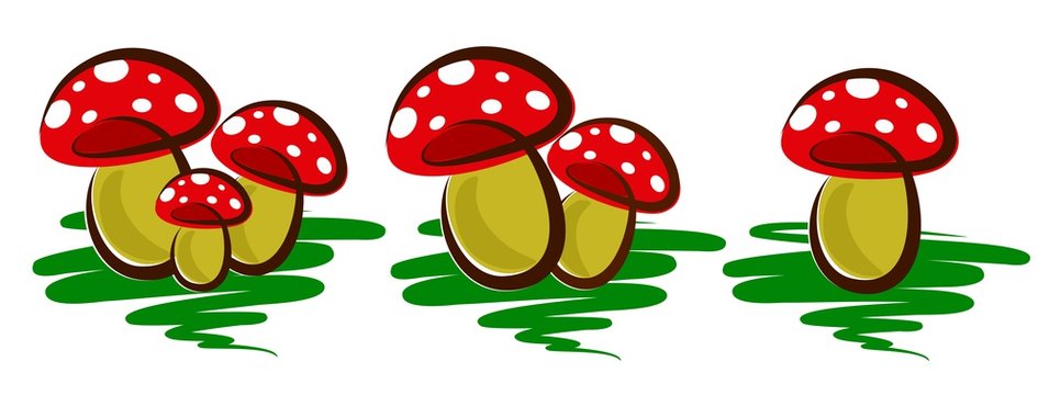 Logos of forest mushrooms. 