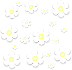 Background with paper flowers. Vector illustration