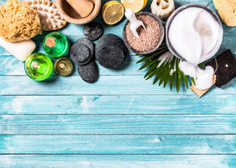 Natural spa treatment objects background