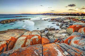 Drammatic landscape in The Gardens, Bay of Fires consevation Area ranging from Binalong Bay to...