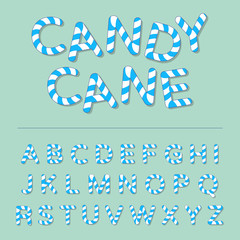 Blue Candy Cane Alphabet
