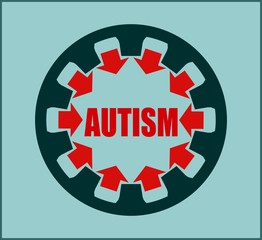 Icon flat design. Autism disorder